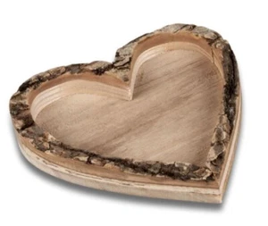555250 Bandeja Madera Corazón con Corteza 20cm Bandeja Madera - Imagen 1 de 1