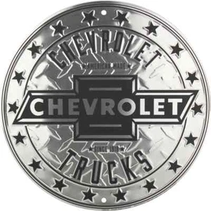Chevrolet Trucks Since 1918 12" Embossed Circle Round Metal Sign FAST SHIP - Picture 1 of 1