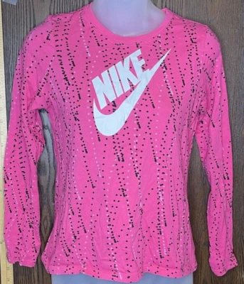 The NIKE Tee, Juniors Size L Pink Swoosh - Image 1 of 3
