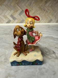 Figurina Jim Shore Il Grinch Cindy Lou e Max che indossano sciarpe 6015220 - Foto 1 di 7