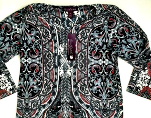 Nueva túnica Gloria Vanderbilt para mujer talla Petite PM mediana adornada negra - Imagen 1 de 9