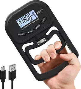 Rechargeable Hand Grip Dynamometer Adjustable Knob LCD Display 19 Users Record - Picture 1 of 7
