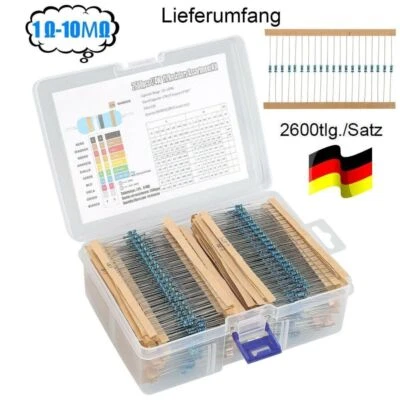 2600pcs Widerstände SET 1/4W Metallschicht Metallfilm Widerstand Sortiment DE - Bild 1 von 4