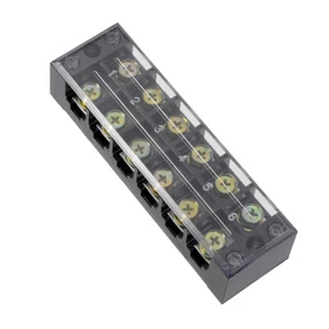 6 Positions Dual Rows 600V 60A Wire Barrier Block Terminal Strip TBC-6006 - Picture 1 of 6