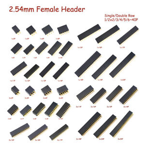 1/2x2/3/4/5/6~40P Female Header Socket 2.54mm Connector Strip Single/Double Row