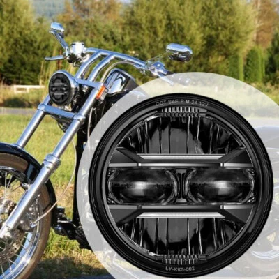 For Harley Sportster XL 883 1200 Dyna Black 5-3/4" 5.75 LED Projector Headlight - Image 1 of 4