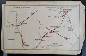Railway Clearing House Junction Diagram Map. No 24 OXFORD & YARNTON DUDLEY. 1902