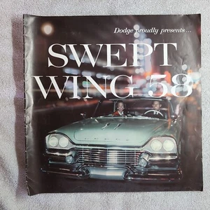 Dodge Swept Wing 58 1958 folleto de ventas anuncio botón transmisión - Imagen 1 de 7