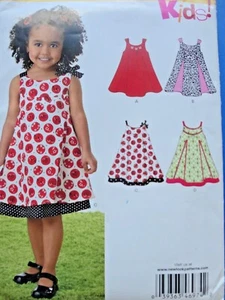 New Look Girls' Dress Sundress Size 1/2 - 4 Toddler Uncut Sewing Pattern # 6974 - Picture 1 of 5