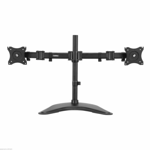 VonHaus 05086 Double Twin Arm Monitor Mount Desk Stand for 13 - 27 inch Monitor