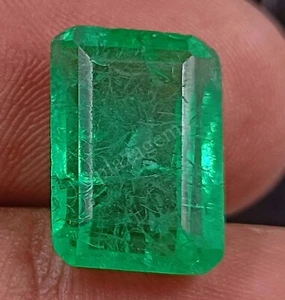 Unique Colombian Green Emerald 8.65 Ct EMERALD SHAPE Gemstone 2D1 - Picture 1 of 4