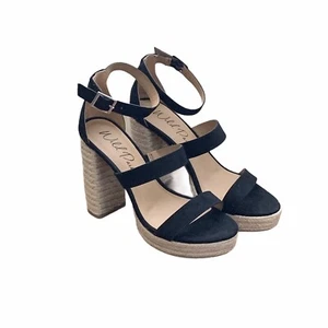 Wild Pair Yamina Chunky Block Heel Platform Open Toe Dress Sandal Sz 8M Black - Picture 1 of 6
