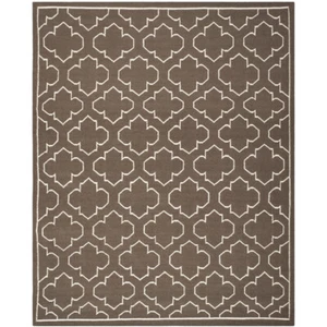 SAFAVIEH Dhurries DHU625C Handwoven Brown / Ivory Rug - Picture 1 of 20