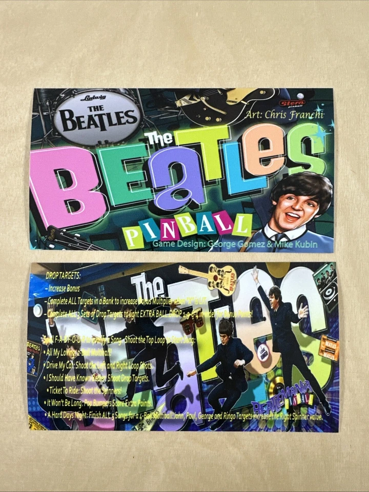 Tarjetas delantales de pinball Stern Beatles  Foto 1 de 1