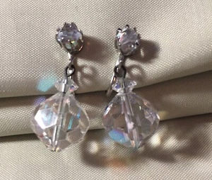 Vintage Paar Laguna Clip Kristall Ohrhänger - Bild 1 von 4