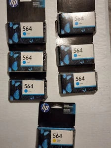 Lotto 7 inchiostri originali HP 564 giallo e ciano nuovi spedizione gratuita - Foto 1 di 1