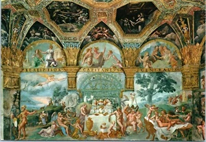 Vintage Postcard Mantua Palazzo Te G Romano Rome Hall of Love and Psyche Rome - Picture 1 of 2