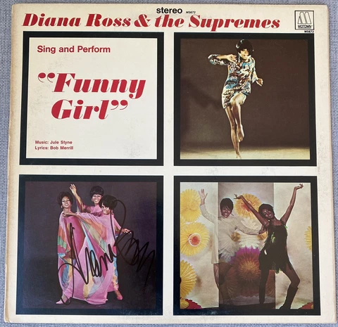 Diana Ross Signed IP The Supremes Sing & Perform Funny Girl Vinyl Record LP RARE Cover