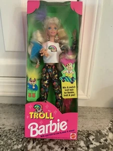 VINTAGE 1992 Mattel Troll Barbie Doll With Mini Troll Doll - NRFB 10257 - Picture 1 of 7