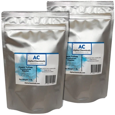 ALPHA CHEMICALS 2 Pounds - Copper Sulfate Pentahydrate Powder - 99% Pure