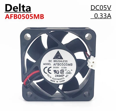 Delta AFB0505MB 5015 5V 0.33A 5CM 2-PIN Mute Double Ball Switch Fan - Image 1 of 4