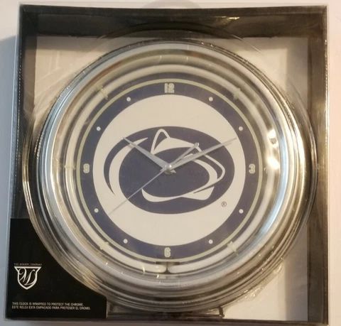 Penn State Nittany Lions 15 Inch Neon Clock New Old Stock Cover