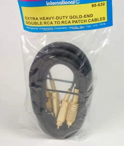 INTERNATIONAL COMPONENTS CORP - 95-630 - Dual RCA to RCA Male Patch Cables. Gold - Picture 1 of 3