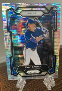 2024 Panini Prizm Evan Carter Pulsar RC # To/ 499 RARE sp Rookie Texas Rangers - Picture 1 of 3