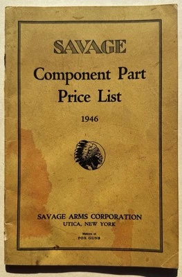 Original 1946 Savage Component Part Price List - Image 1 of 4