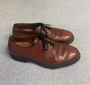 Allen Edmonds Leather Oxford Dress Shoe Mens 9 D Burgundy Saddle Durham Vibram - Picture 1 of 15