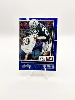 2020 Panini Absolute Josh Jacobs Red Zone Spectrum Blue 38/50 #RZ-JJ Raiders - Image 1 of 2