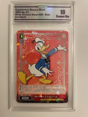 2023 Weiss Schwarz Disney 100 Donald Duck #063 CC&G 10 CROWNED GEM MINT - Image 1 of 2