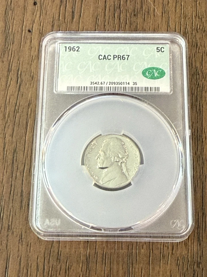 1962 Jefferson Nickel Proof PR67 CAC - Image 1 of 2