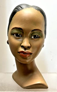 Vintage schöne polynesische Frau 8" Büste MCM Marwal Chalkware Figur Hawaii - Bild 1 von 9