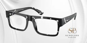 PRADA PR A01V 15O1O1 Havana Black Transparent Demo Lens 57 mm Men's Eyeglasses - Picture 1 of 2