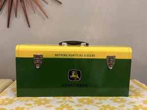 John Deere 20 Zoll Metall Hand Werkzeugkoffer grün gelb - Bild 1 von 9