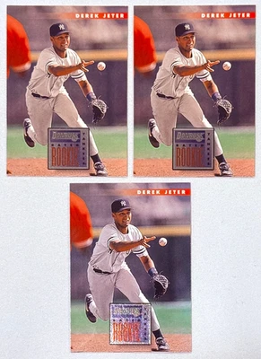 (3) Derek Jeter 1996 Donruss Béisbol Clasificado Novato Casi Nuevo RC Lote #491 Foto 1 de 2