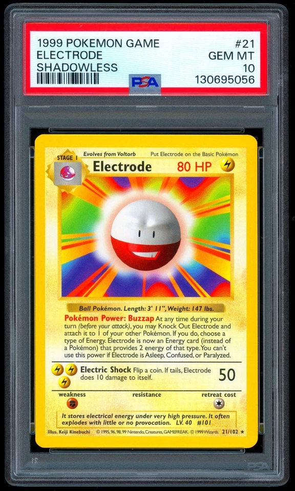 1999 Pokemon ELECTRODE Base Set SHADOWLESS Rare Card 21/102 - PSA 10 GEM MINT - Image 1 of 2
