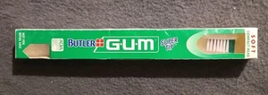 Cepillo de dientes compacto suave de goma de mascar blanco y púrpura vintage - 461 súper punta - Imagen 1 de 3