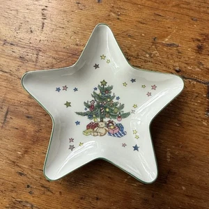 Vintage Nikko Weihnachten Stern-förmige Süßigkeiten Nuss Schale 6" quer - Bild 1 von 13