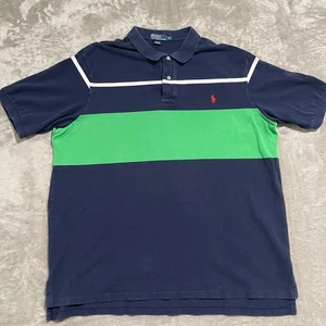 Polo Ralph Lauren Shirt Mens 3XLT Blue Polo Striped Pony Short Sleeve - Picture 1 of 7