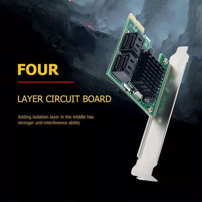 New PCI Express SATA3.0 4 Port Extender PCI-E X1/X4/X8/X16 6Gbps Converter Card - Image 1 of 4