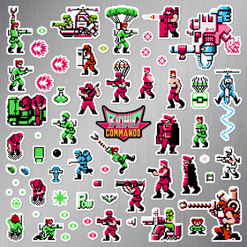 Bionic Commando Magnets Nintendo NES Pixel Art 65 Magnet Pack