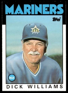 1986 Topps Traded Dick Williams Seattle Mariners #124T - Picture 1 of 2