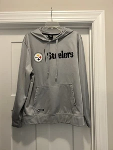 Pittsburgh Steelers Sudadera con Capucha HOMBRE Grande New Era Combinar Auténtico Gris - Imagen 1 de 6