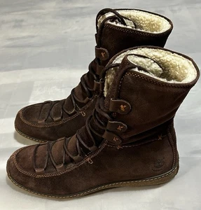Timberland Reykir Ghillie 69318 Brown Suede Moccasin Lace-Up Boots Size 9.5 - Picture 1 of 11