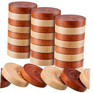 72 Stück Holz Dame 1,06 Zoll Holz Dame Stücke Set mit Stapelbar - Bild 1 von 8