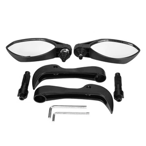 ˜Universal 360 Degree Rotation Motorcycle Side ReAr View Mirrors Round Mirror - Picture 1 of 7