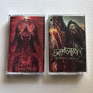 Suffocation Cassette 2 LOT Blood Oath Pinnacle Of Bedlam Cassette Undying Music - Picture 1 of 3