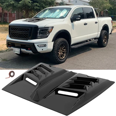 For Nissan Titan Glossy Black Front Air Flow Intake Bonnet Scoop Hood Cover Vent - Image 1 of 4